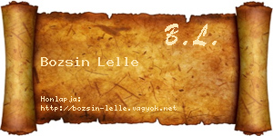 Bozsin Lelle névjegykártya